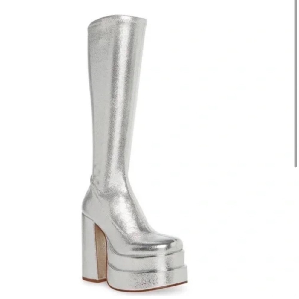 Cypress silver heeled boots from Steve Madden